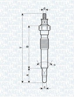 OPEL свічка розжарювання ASTRA 1.7DT 91-98 двигун.ISUZU MAGNETI MARELLI 062900092304