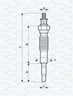 Свеча накаливания MAGNETI MARELLI 062900094304