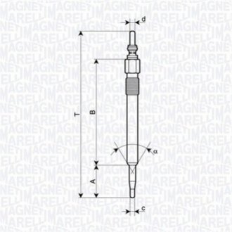 Свічка розжарювання Jeep Cherokee 02- MAGNETI MARELLI 062900128304 (фото 1)