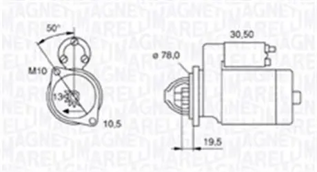 Стартер OPEL ASTRA/MERIVA 1.7DI/CDTi 1.4kW Magneti Marelli 063721158010