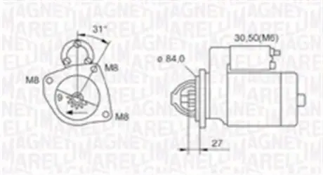 Стартер IVECO DAILY III/IV 2.3D/2.8D/3.0D 2.5kW Magneti Marelli 063721203010
