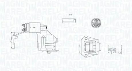 Стартер Ford Mondeo 00-07/Transit 2.0- 2.4 D 00-14 (12V/2.1kw) (z=19) Magneti Marelli 063721245010