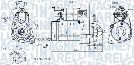 Стартер MB Sprinter (W906/W907)/Vito (W639) 03- OM651 (12V/1.8kw) (z=12) Magneti Marelli 063721527010 Купити в Україні