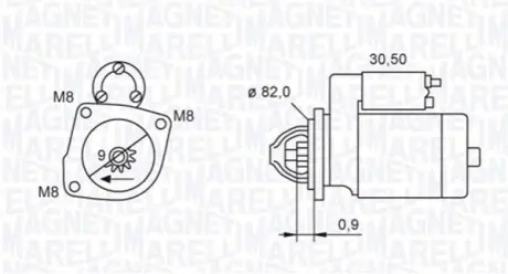 Стартер FIAT DUCATO 2.3 Multijet 1.7kW Magneti Marelli 063721552010