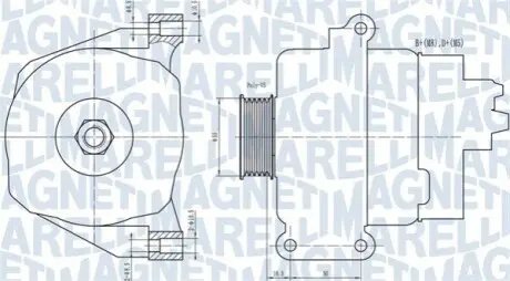 Генератор Fiat Doblo 10-/Punto 1.4 99- (12V/105A) Magneti Marelli 063731766010