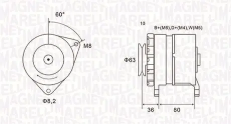Генератор MAGNETI MARELLI 063735060010 Купити в Україні