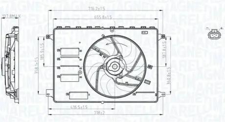 Вентилятор, система охолодження двигуна Magneti Marelli 069422761010