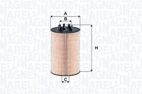 Фільтр масляний MB A-class (W169)/ B-class (W245) 1.5-2.0 04-12 MAGNETI MARELLI 153071762435 (фото 1)