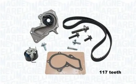Комплект ГРМ + помпа Ford C-Max/Fiesta/Focus/Mondeo/Mazda 3 1.2-1.6 07-12 (22x117z) Magneti Marelli 341405780001