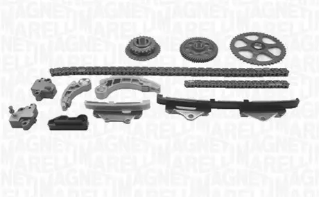 MAGNETI MARELLI HONDA К-т цепи ГРМ (2 цепи+3 шестерни+5 успокоитель.+2 натяж.) Accord, CR-V, FR-V, Civic 2.2 04- Magneti Marelli 341500000870