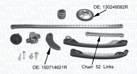 К-т ланцюга ГРМ RENAULT Captur Clio Twingo 0,9 12-, DACIA Sandero, Logan MAGNETI MARELLI 341500001360