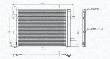 MAGNETI MARELLI DB Радіатор кондиціонера (конденсатор) з осушувачем W177, V177, W247, C118, X118 Magneti Marelli 350203101200