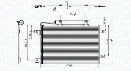 Конденсатор, система кондиціонування повітря Magneti Marelli 350203745000