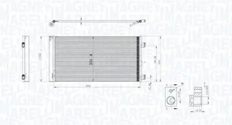 Конденсатор, система кондиціонування повітря Magneti Marelli 350203747000