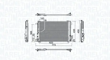 Радиатор кондиционера MB E-class (W212)/CLS-class (X218)/C-class (W204)/GLK-class (X204) 1.6-6.2 07- Magneti Marelli 350203755000