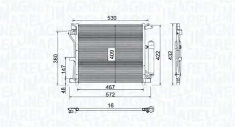 Конденсатор, система кондиціонування повітря Magneti Marelli 350203799000