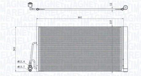 Радіатор кондиціонера (з осушувачем) Mini Cooper/One 1.6/2.0 06-16 MAGNETI MARELLI 350203861000 (фото 1)