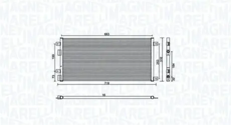 Конденсатор, система кондиціонування повітря Magneti Marelli 350203887000