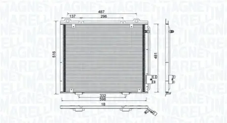 Радиатор кондиционера MB E-class (W210) 2.0-5.4 95-03 OM604/M111/M112 Magneti Marelli 350203889000