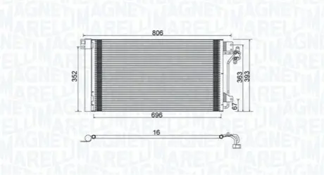 Конденсатор, система кондиціонування повітря Magneti Marelli 350203962000