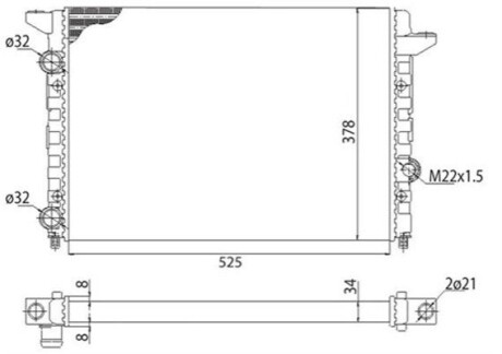 Радиатор, охлаждение двигателя MAGNETI MARELLI 350213104403 (фото 1)