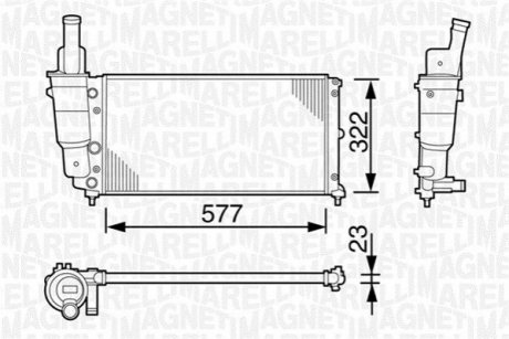 Радиатор, охлаждение двигателя MAGNETI MARELLI 350213114000