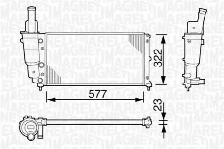 Радіатор, система охолодження двигуна Magneti Marelli 350213114000