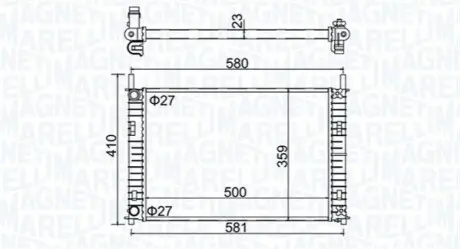Радиатор охлаждения Ford Fiesta V/Fusion/Mazda 2 1.3/1.4 TDCi 01-10 Magneti Marelli 350213152700 Купить в Украине