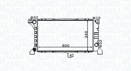 Радіатор двигуна (мкпп) FORD TRANSIT, TRANSIT TOURNEO 2.4D/2.5D 06.94-12.00 Magneti Marelli 350213154200 Купити в Україні