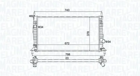 Радіатор, система охолодження двигуна Magneti Marelli 350213157400
