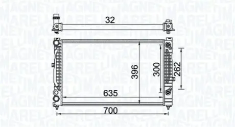 Радиатор охлаждения Audi A4/A6/VW Passat 94-05 (Эконом-класс) Magneti Marelli 350213157600