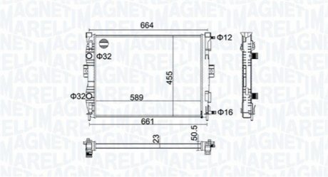 Радіатор системи охолодження MAGNETI MARELLI 350213160600 (фото 1)