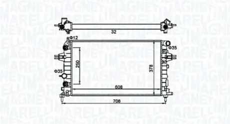 Радіатор двигуна OPEL ASTRA H, ASTRA H CLASSIC, ASTRA H GTC, ZAFIRA B 1.2-1.8 01.04- Magneti Marelli 350213161700