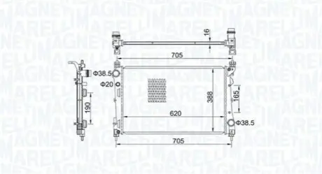 Радиатор системы охлаждения Magneti Marelli 350213163100