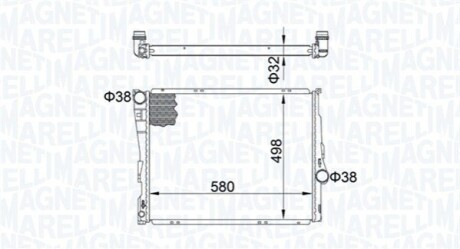 Радіатор охолодження BMW X3 (E83) 2.0-3.0 04-11 (N46/M47/M54/N52/M57) MAGNETI MARELLI 350213163600 (фото 1)