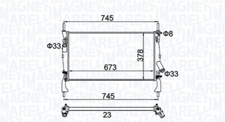 FORD Радіатор охолодження Transit Tourneo,Transit 2.2/2.4TDCi 06- MAGNETI MARELLI 350213173900 (фото 1)