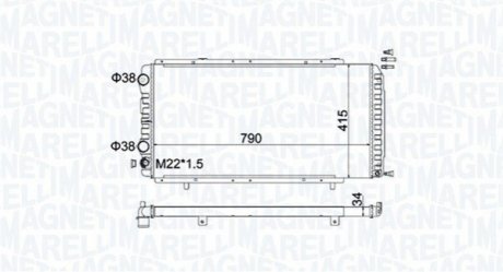 Chłodnica FIAT DUCATO 1.9D/TD, 2.0JTD/2.5D, 2.8JTD/2.8TDI -02 MAGNETI MARELLI 350213180900 (фото 1)