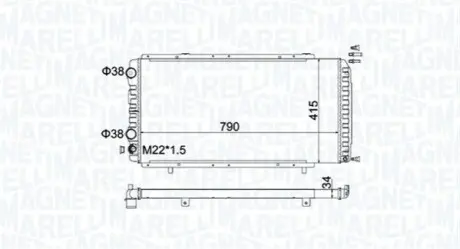 Радіатор двигуна (мкпп) CITROEN JUMPER I, JUMPER II FIAT DUCATO PEUGEOT BOXER 1.9D-3.0D 02.94 Magneti Marelli 350213180900 Купити в Україні