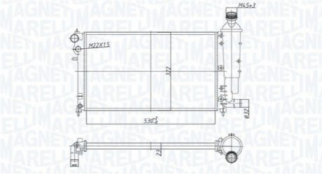 CITROEN Радіатор охолодження Saxo,Peugeot 106 II 1.0/1.6 MAGNETI MARELLI 350213181300 (фото 1)