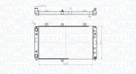 Радіатор LADA PRIORA 2170 1.6 08- (560x342x32) MAGNETI MARELLI 350213181400 (фото 1)