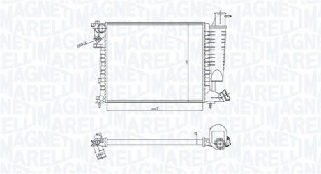 Радиатор охлаждения Citroen Xsara 1.4-1.8i 97-05 (МКПП/-AC) MAGNETI MARELLI 350213183400