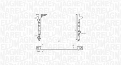 VW Радиатор Passat 1.6/1.8/2.0 93- MAGNETI MARELLI 350213185400 (фото 1)