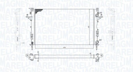 Радіатор охолодження Renault Espace/Laguna/Vel Satis 1.9/2.2dCi/2.0 02- MAGNETI MARELLI 350213185800 (фото 1)