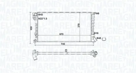 Радіатор, система охолодження двигуна Magneti Marelli 350213186600 Купити в Україні