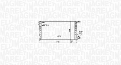 CITROEN Радіатор охолодження Berlingo,Xsara,Peugeot 306,Partner 1.8D/1.9D 96- MAGNETI MARELLI 350213195100 (фото 1)