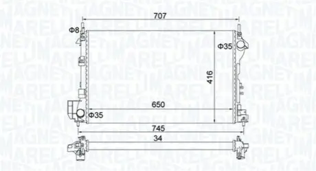 Радиатор системы охлаждения Magneti Marelli 350213195700