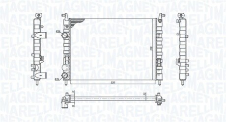 FIAT Радиатор охлаждения ALBEA (178_, 172_) 1.4 07-09 MAGNETI MARELLI 350213196300