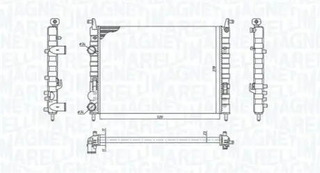 MAGNETI MARELLI FIAT Радиатор охлаждения ALBEA (178_, 172_) 1.4 07-09 Magneti Marelli 350213196300