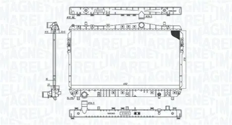 Радіатор двигуна (мкпп) CHEVROLET LACETTI, NUBIRA DAEWOO LACETTI, NUBIRA 1.4-2.0 12.00 Magneti Marelli 350213197600