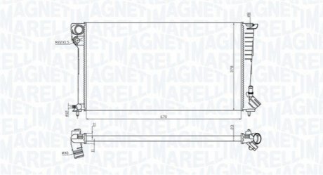 CITROEN Радиатор охлаждения Berlingo,Xsara,Peugeot 306,Partner 1.8D/1.9D 96- MAGNETI MARELLI 350213199700 (фото 1)